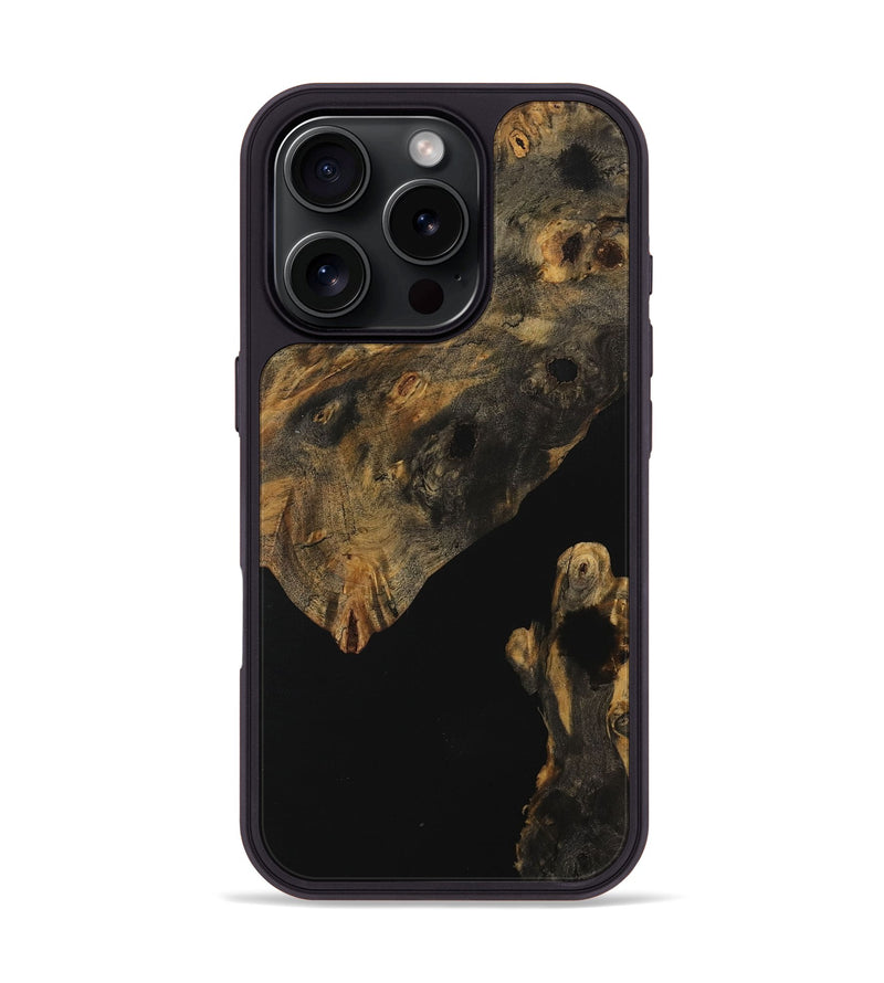 iPhone 16 Pro Wood Phone Case - Cinda (Pure Black, 730174)