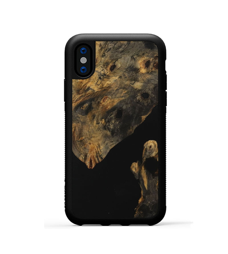 iPhone Xs Wood Phone Case - Cinda (Pure Black, 730174)