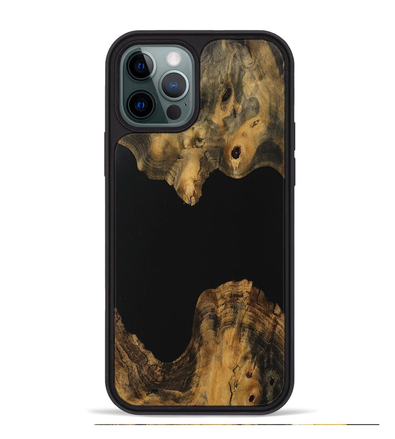 iPhone 12 Pro Max Wood Phone Case - Elleke (Pure Black, 730176)