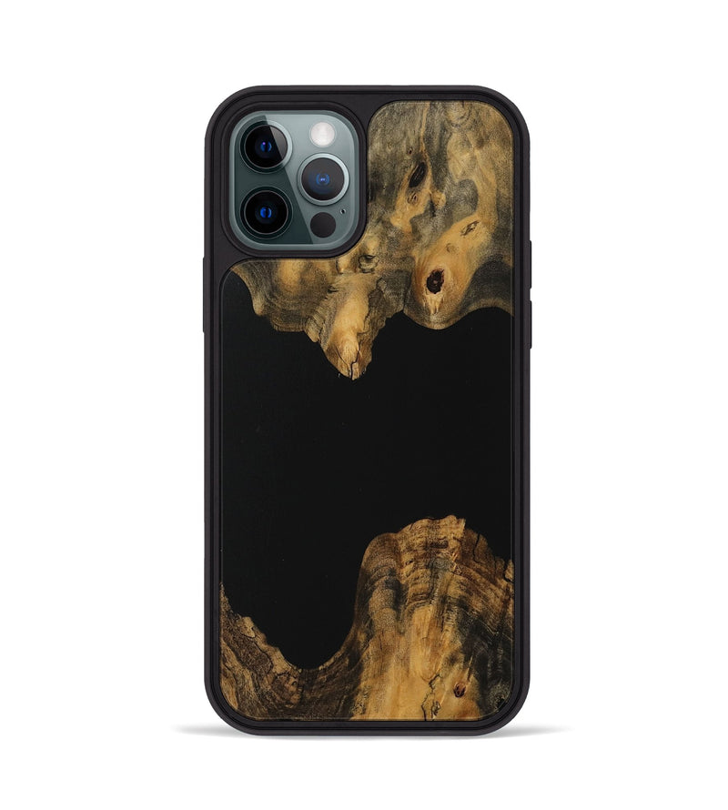 iPhone 12 Pro Wood Phone Case - Elleke (Pure Black, 730176)