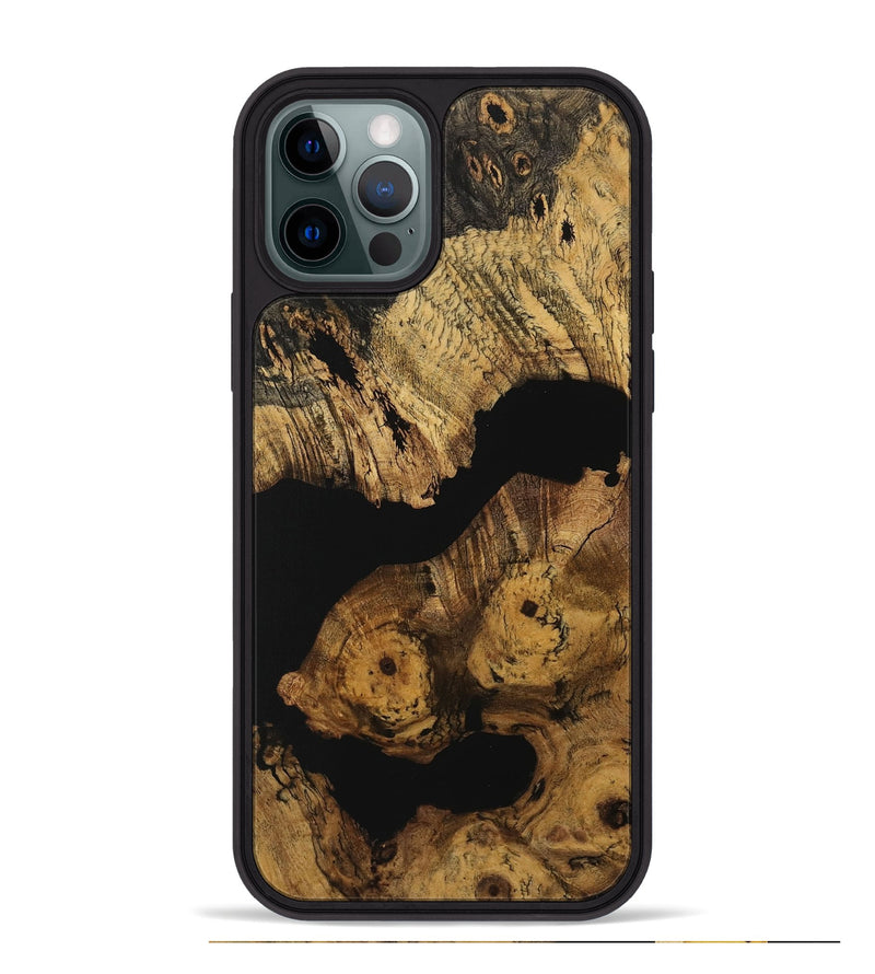 iPhone 12 Pro Max Wood Phone Case - Elnore (Pure Black, 730177)