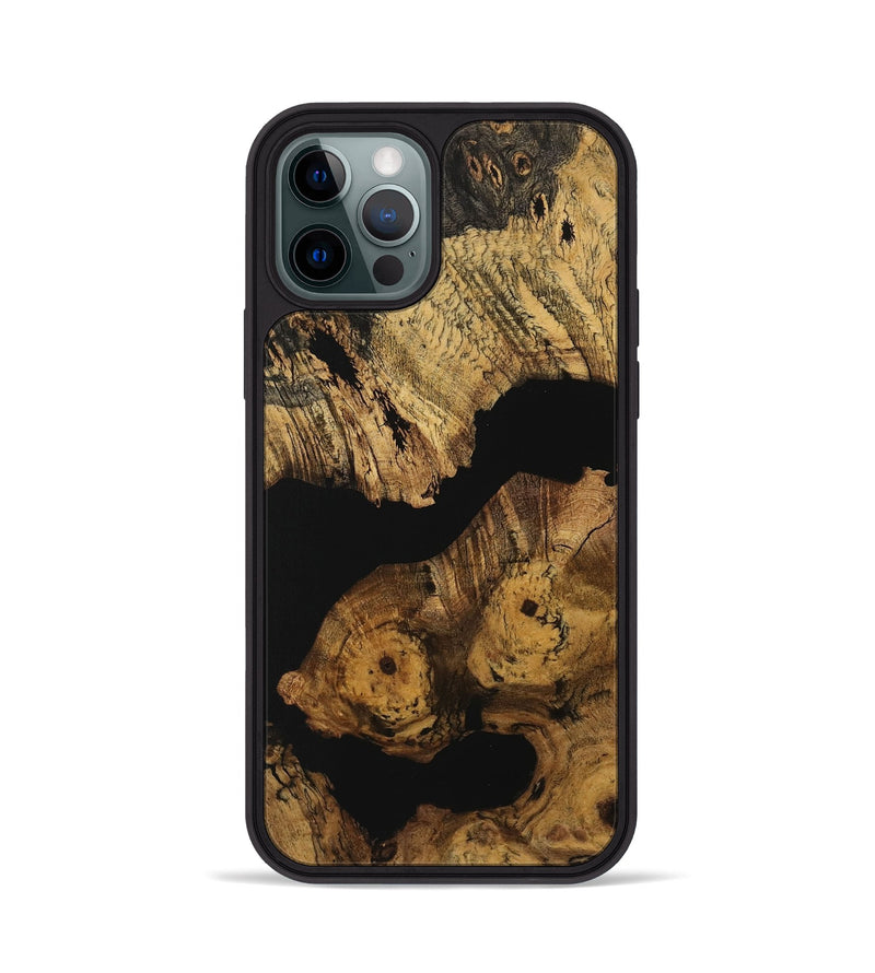 iPhone 12 Pro Wood Phone Case - Elnore (Pure Black, 730177)