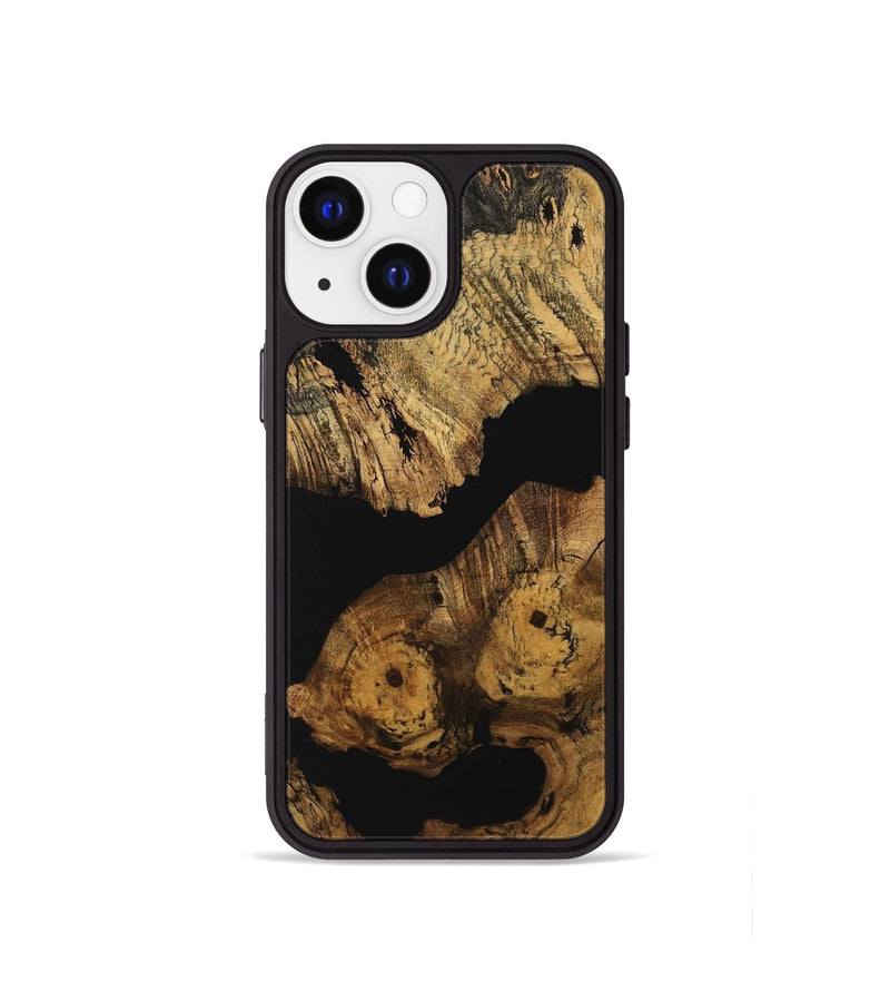 iPhone 13 mini Wood Phone Case - Elnore (Pure Black, 730177)