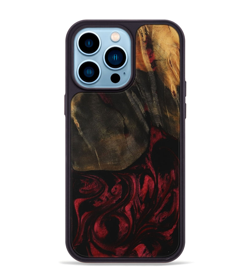 iPhone 14 Pro Max Wood Phone Case - Parviz (Red, 730183)