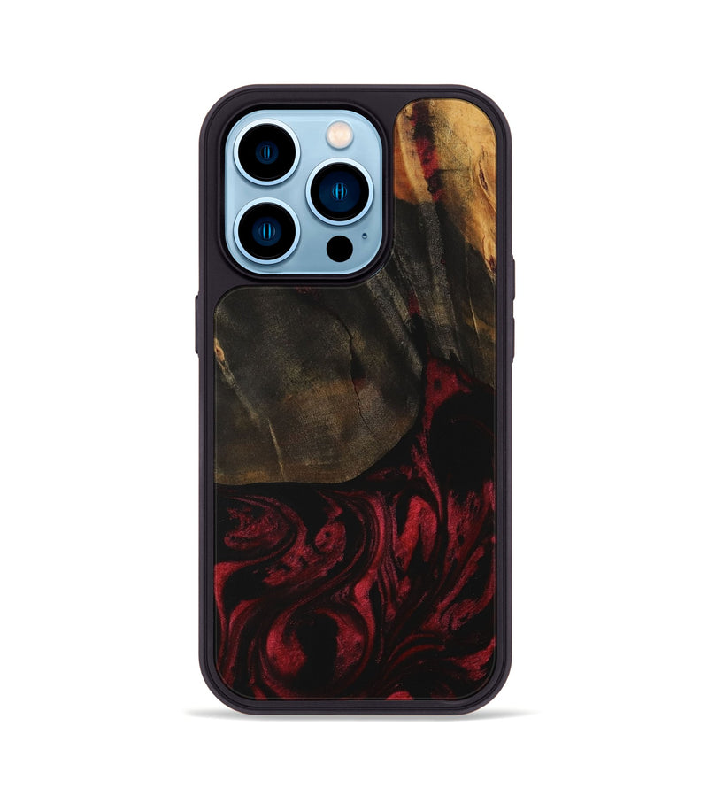 iPhone 14 Pro Wood Phone Case - Parviz (Red, 730183)