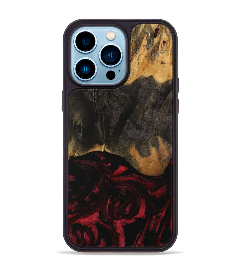 iPhone 14 Pro Max Wood Phone Case - Ross (Red, 730187)