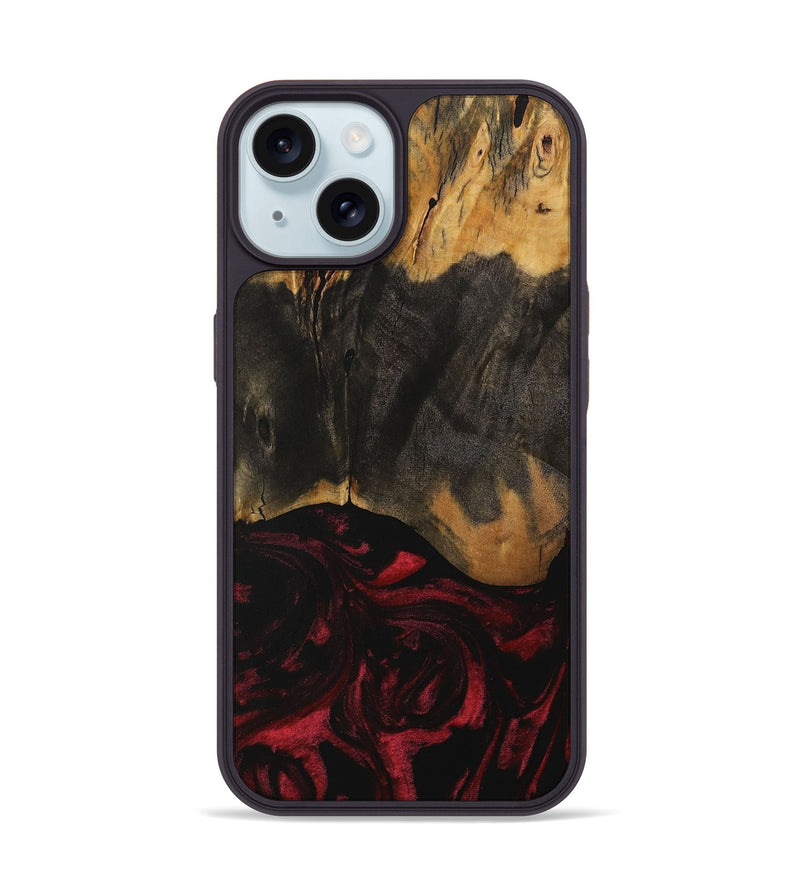 iPhone 15 Wood Phone Case - Ross (Red, 730187)