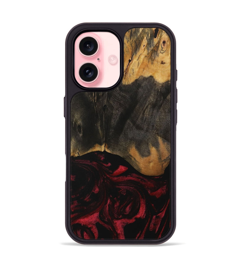 iPhone 16 Wood Phone Case - Ross (Red, 730187)