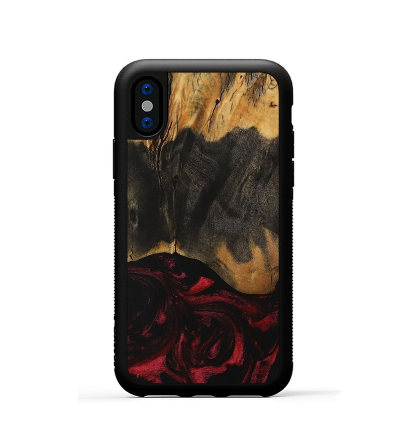 iPhone Xs Wood Phone Case - Ross (Red, 730187)