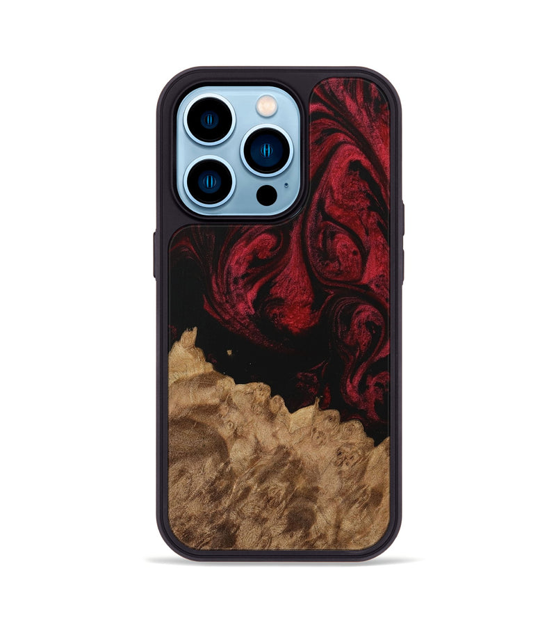 iPhone 14 Pro Wood Phone Case - Cynthy (Red, 730216)