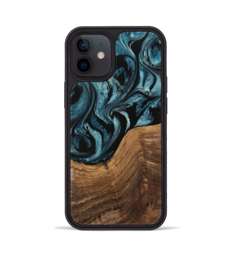 iPhone 12 Wood Phone Case - Bobbe (Blue, 730218)