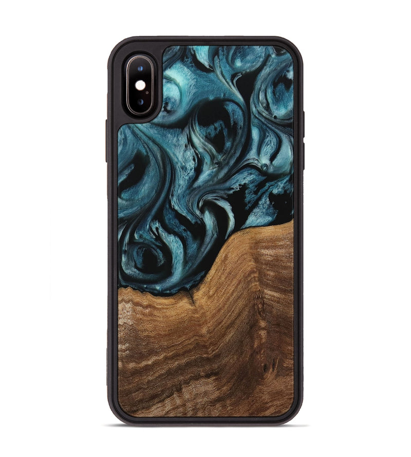 iPhone Xs Max Wood Phone Case - Bobbe (Blue, 730218)