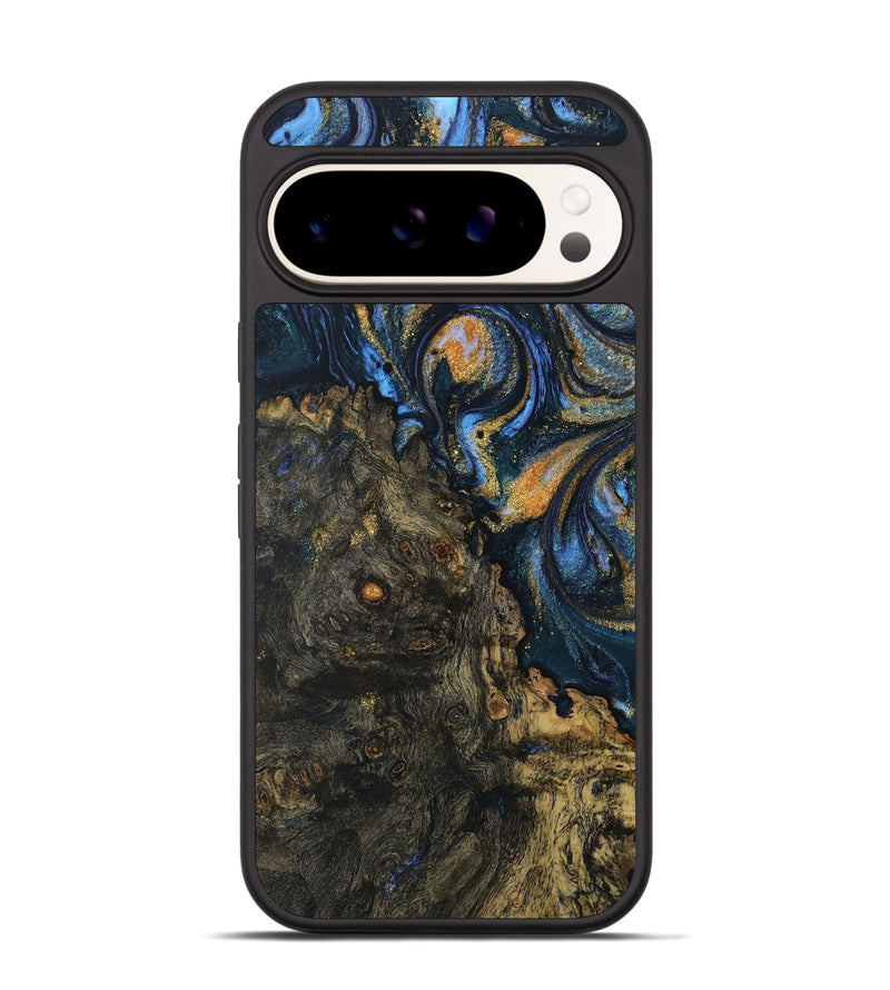 Pixel 9 Wood Phone Case - Mikhail (Teal & Gold, 730219)