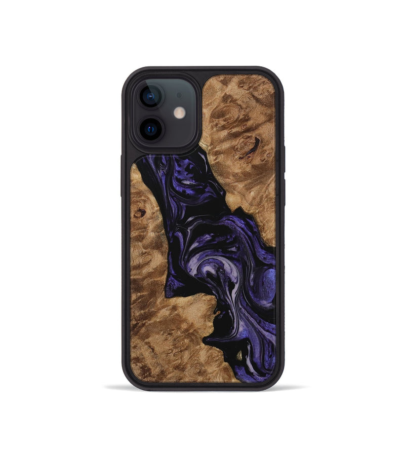 iPhone 12 mini Wood Phone Case - Elna (Purple, 730222)