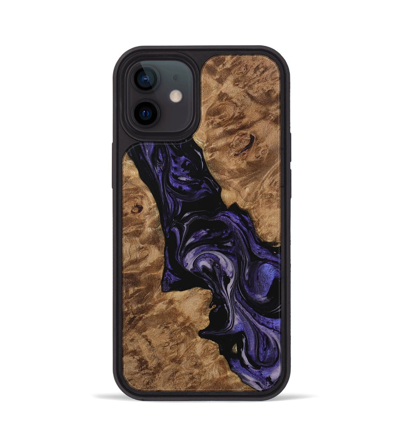 iPhone 12 Wood Phone Case - Elna (Purple, 730222)