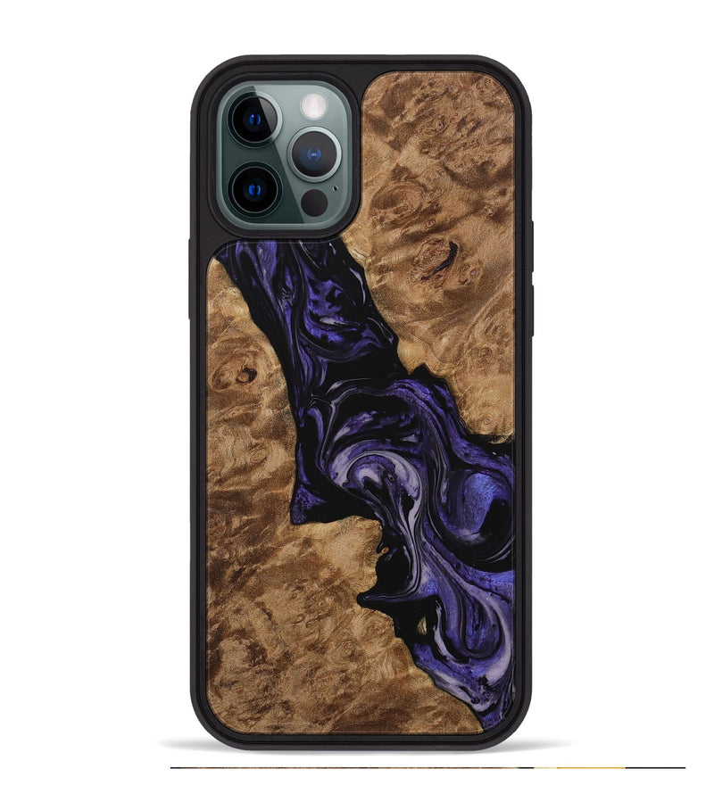 iPhone 12 Pro Max Wood Phone Case - Elna (Purple, 730222)