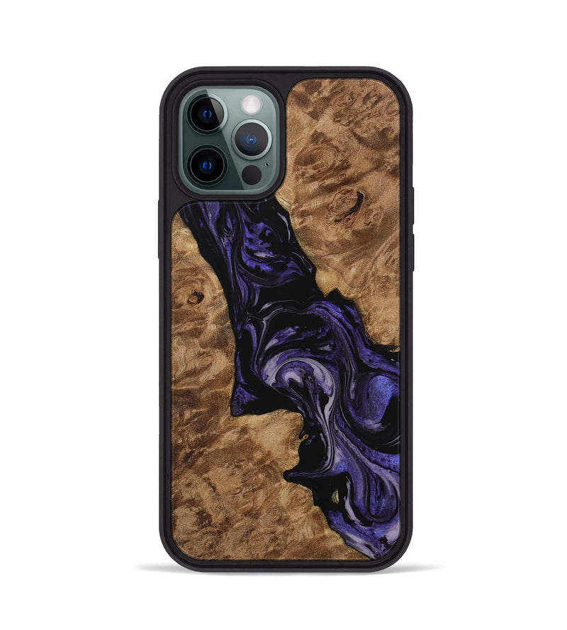 iPhone 12 Pro Wood Phone Case - Elna (Purple, 730222)