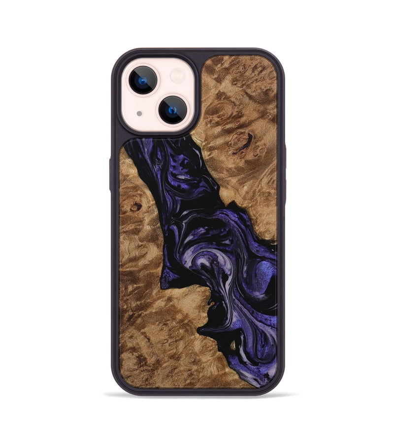 iPhone 14 Wood Phone Case - Elna (Purple, 730222)