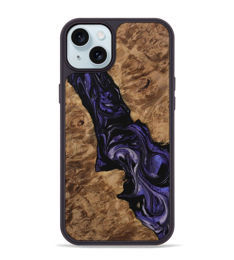 iPhone 15 Plus Wood Phone Case - Elna (Purple, 730222)