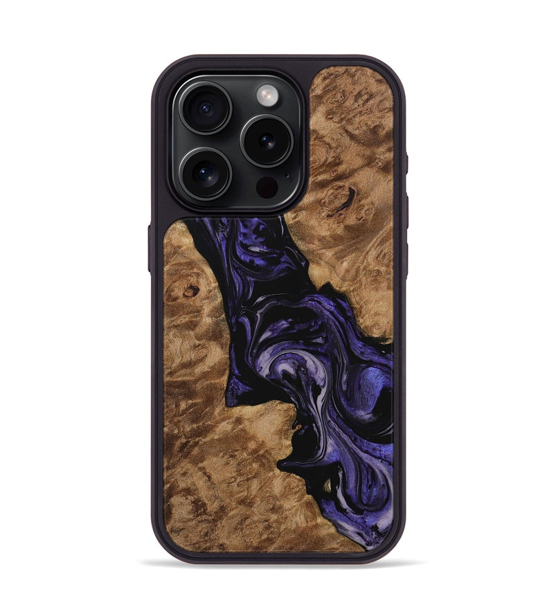 iPhone 15 Pro Wood Phone Case - Elna (Purple, 730222)