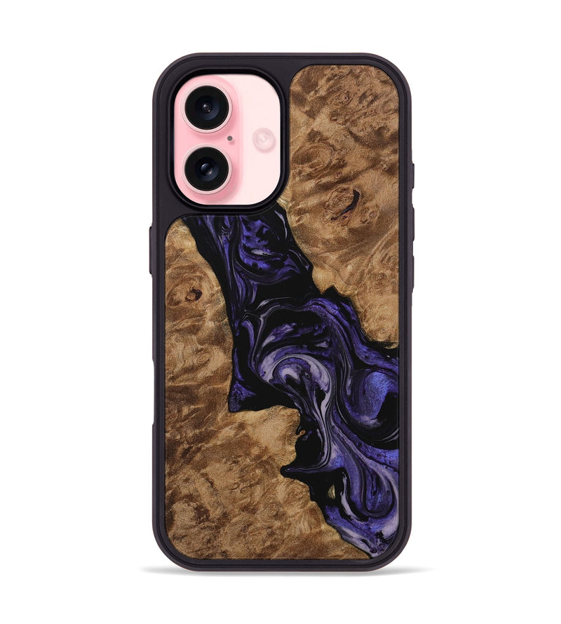 iPhone 16 Wood Phone Case - Elna (Purple, 730222)