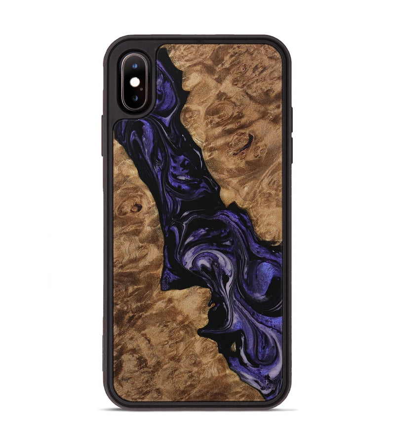 iPhone Xs Max Wood Phone Case - Elna (Purple, 730222)