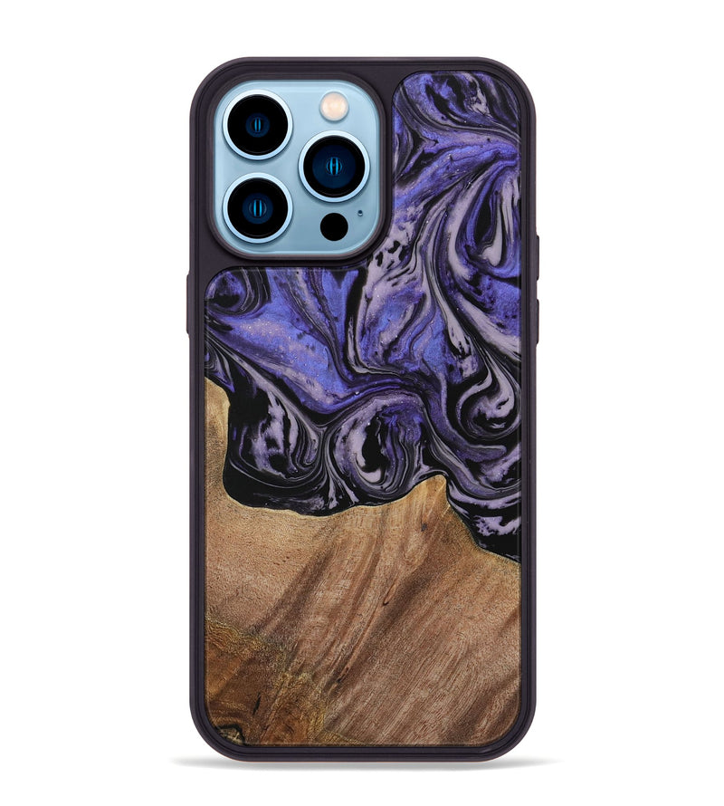 iPhone 14 Pro Max Wood Phone Case - Kale (Purple, 730229)