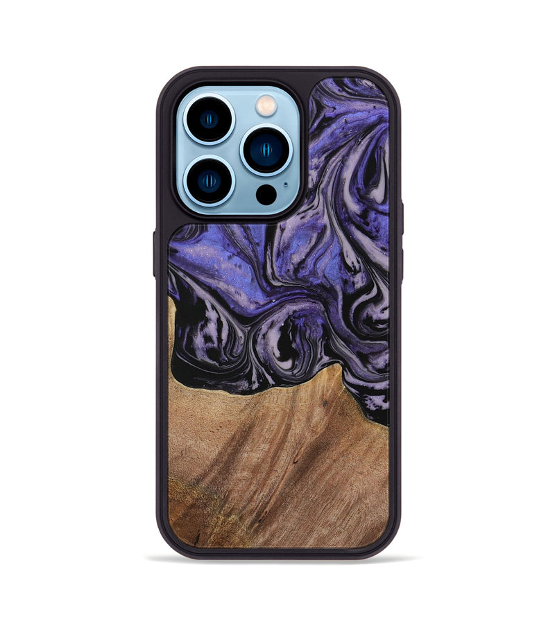 iPhone 14 Pro Wood Phone Case - Kale (Purple, 730229)