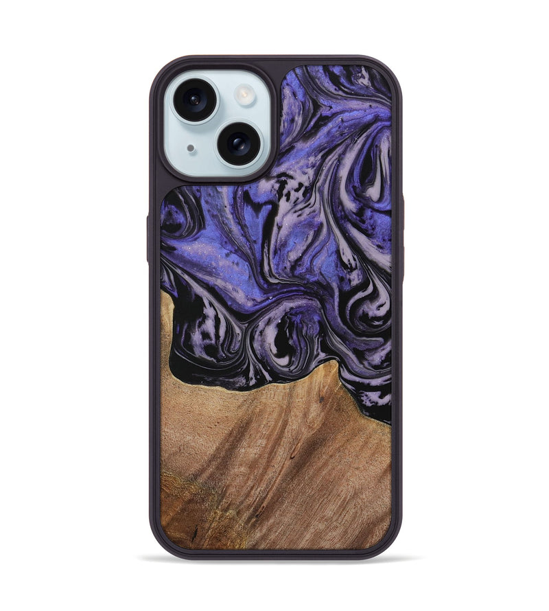 iPhone 15 Wood Phone Case - Kale (Purple, 730229)