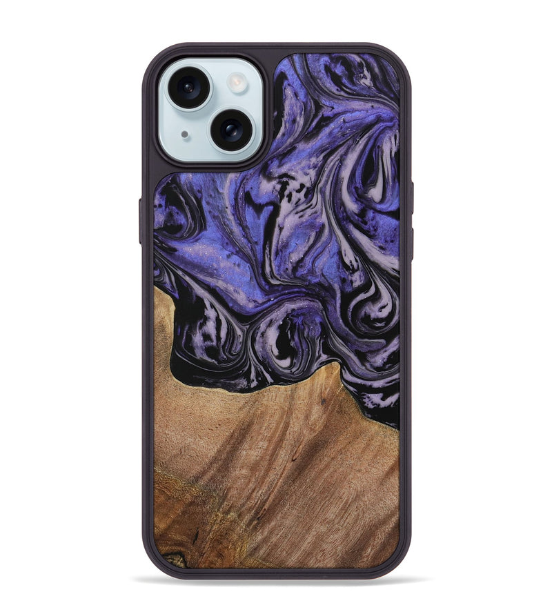 iPhone 15 Plus Wood Phone Case - Kale (Purple, 730229)