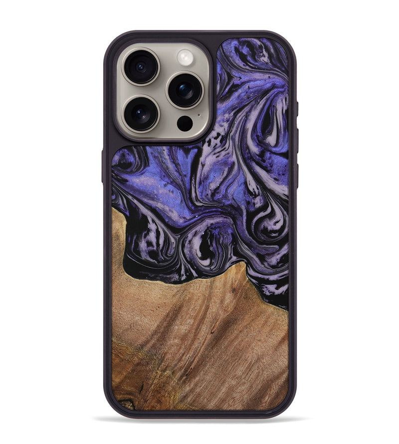 iPhone 15 Pro Max Wood Phone Case - Kale (Purple, 730229)