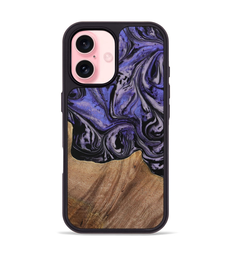 iPhone 16 Wood Phone Case - Kale (Purple, 730229)