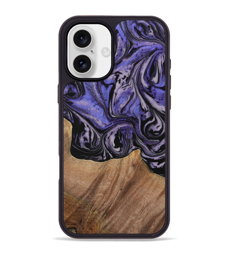 iPhone 16 Plus Wood Phone Case - Kale (Purple, 730229)