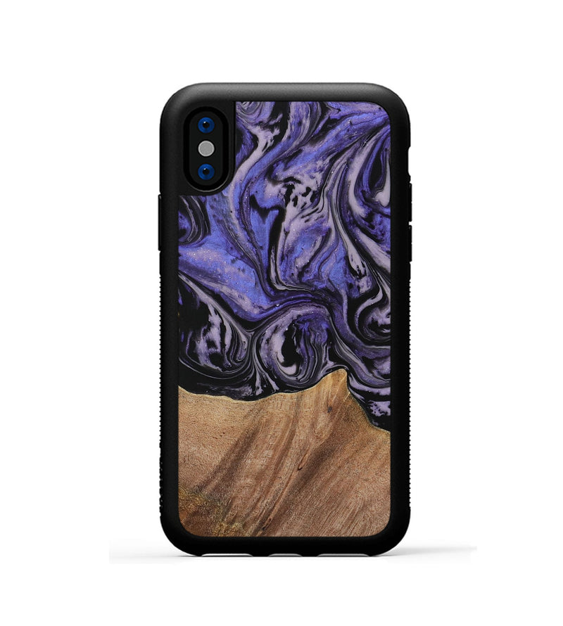 iPhone Xs Wood Phone Case - Kale (Purple, 730229)