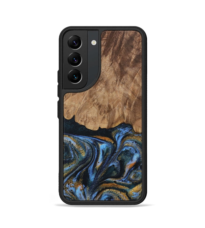 Galaxy S22 Wood Phone Case - Vinay (Teal & Gold, 730240)