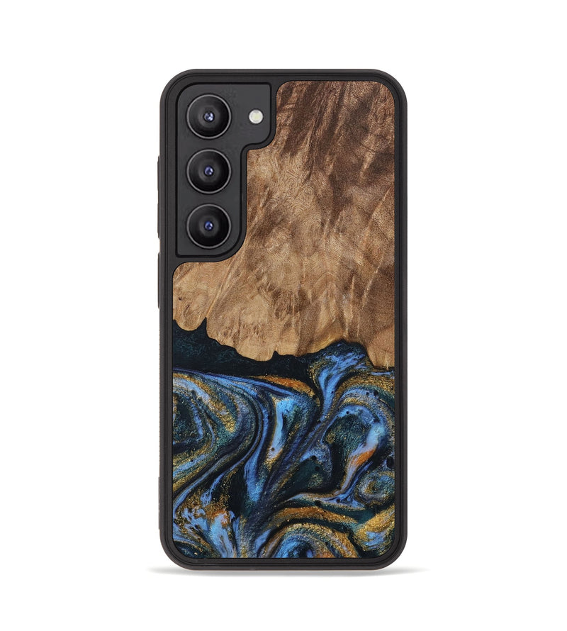 Galaxy S23 Wood Phone Case - Vinay (Teal & Gold, 730240)