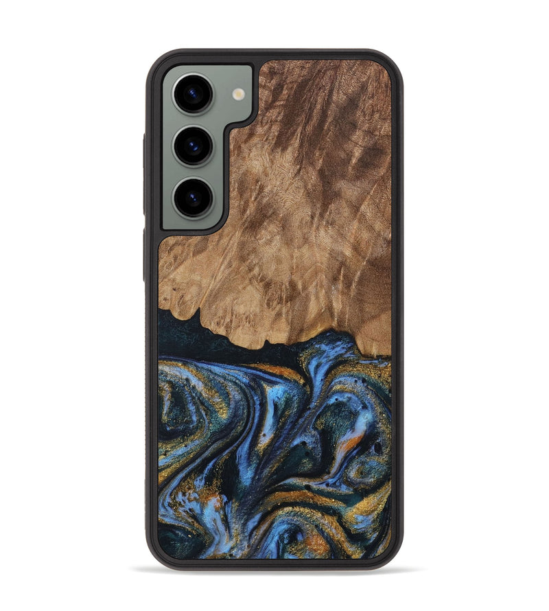 Galaxy S23 Plus Wood Phone Case - Vinay (Teal & Gold, 730240)