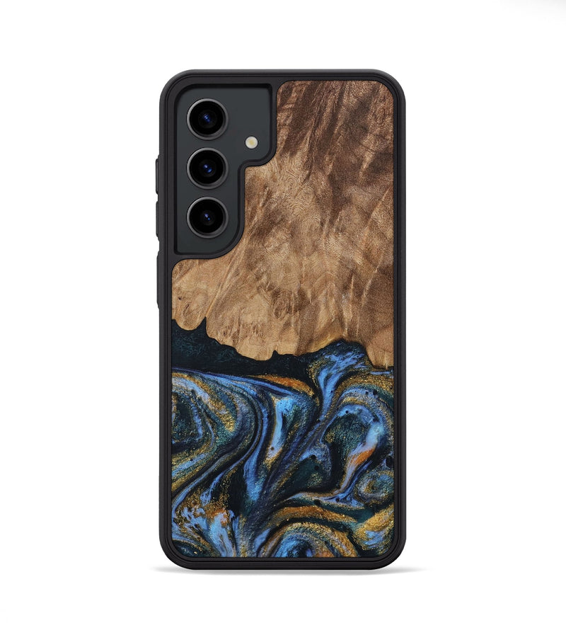 Galaxy S24 Wood Phone Case - Vinay (Teal & Gold, 730240)