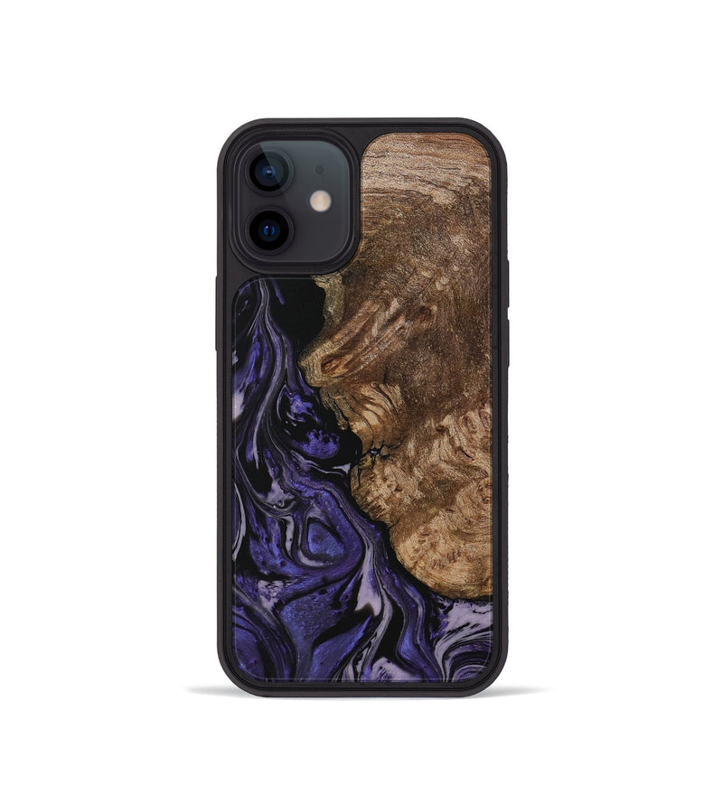 iPhone 12 mini Wood Phone Case - Aggi (Purple, 730254)