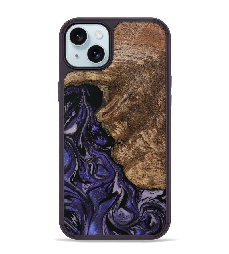 iPhone 15 Plus Wood Phone Case - Aggi (Purple, 730254)