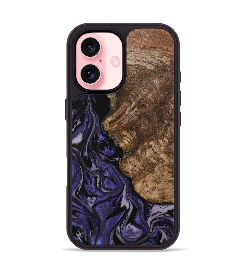 iPhone 16 Wood Phone Case - Aggi (Purple, 730254)