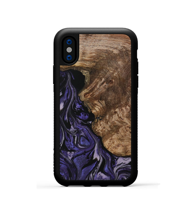 iPhone Xs Wood Phone Case - Aggi (Purple, 730254)