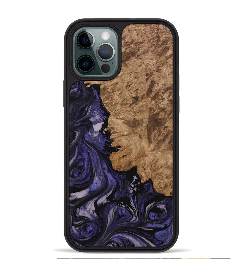 iPhone 12 Pro Max Wood Phone Case - Jovita (Purple, 730256)