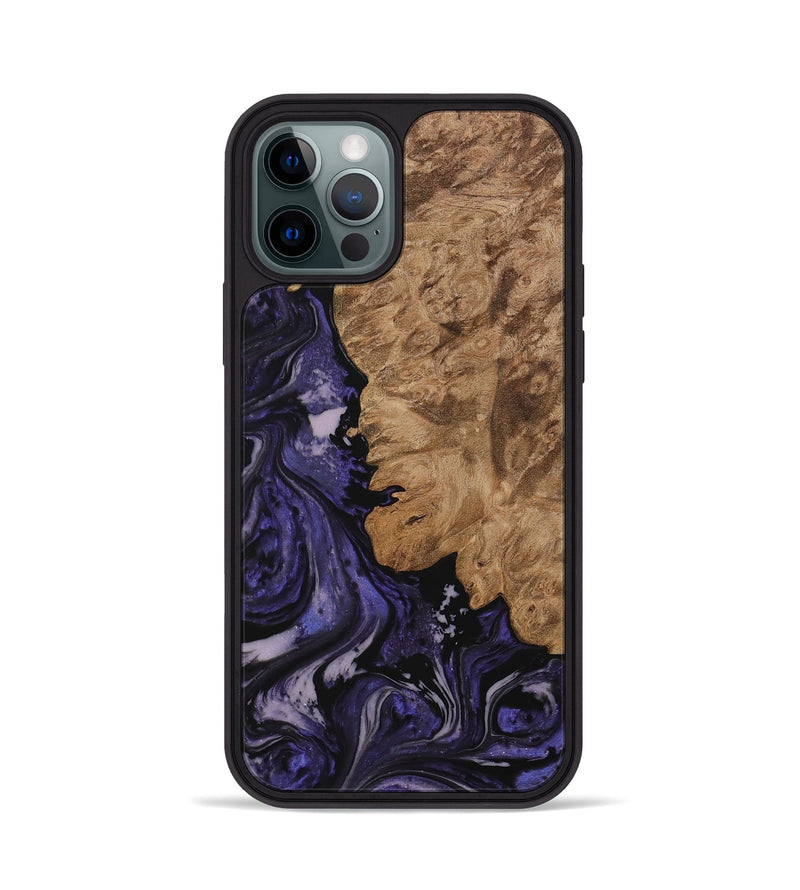 iPhone 12 Pro Wood Phone Case - Jovita (Purple, 730256)