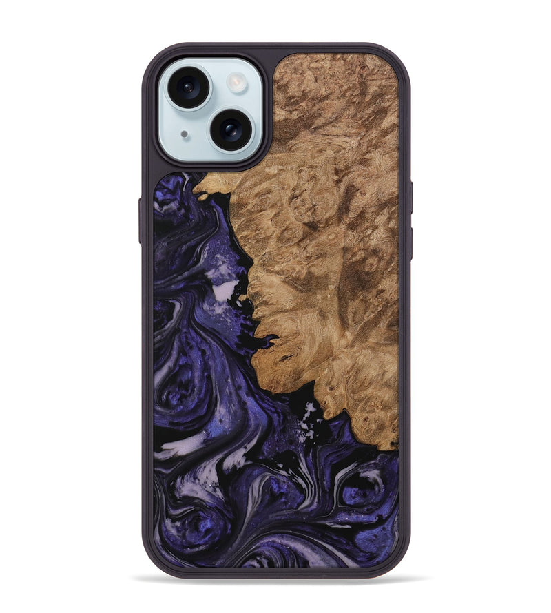 iPhone 15 Plus Wood Phone Case - Jovita (Purple, 730256)