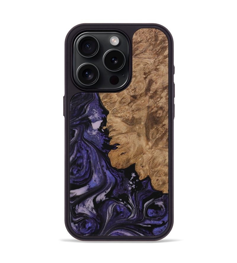 iPhone 15 Pro Wood Phone Case - Jovita (Purple, 730256)