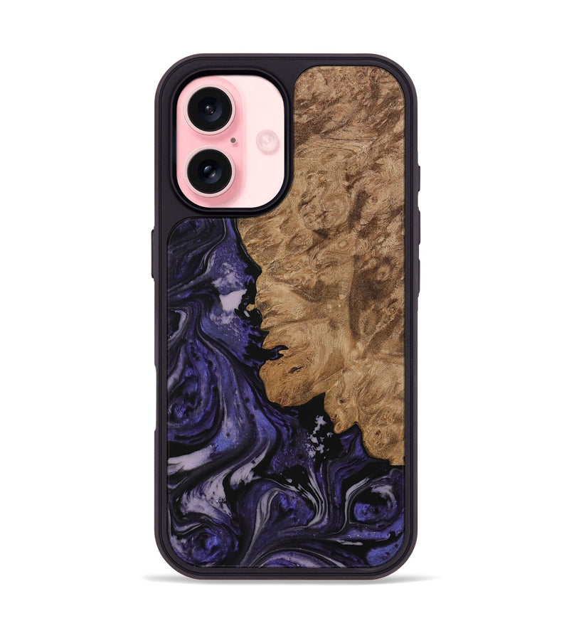 iPhone 16 Wood Phone Case - Jovita (Purple, 730256)