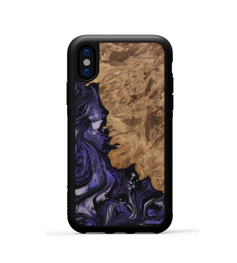 iPhone Xs Wood Phone Case - Jovita (Purple, 730256)