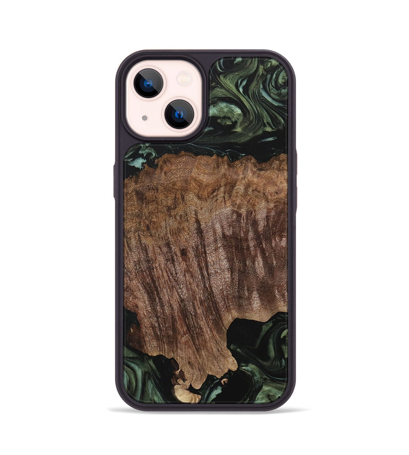 iPhone 14 Wood Phone Case - Melba (Green, 730263)