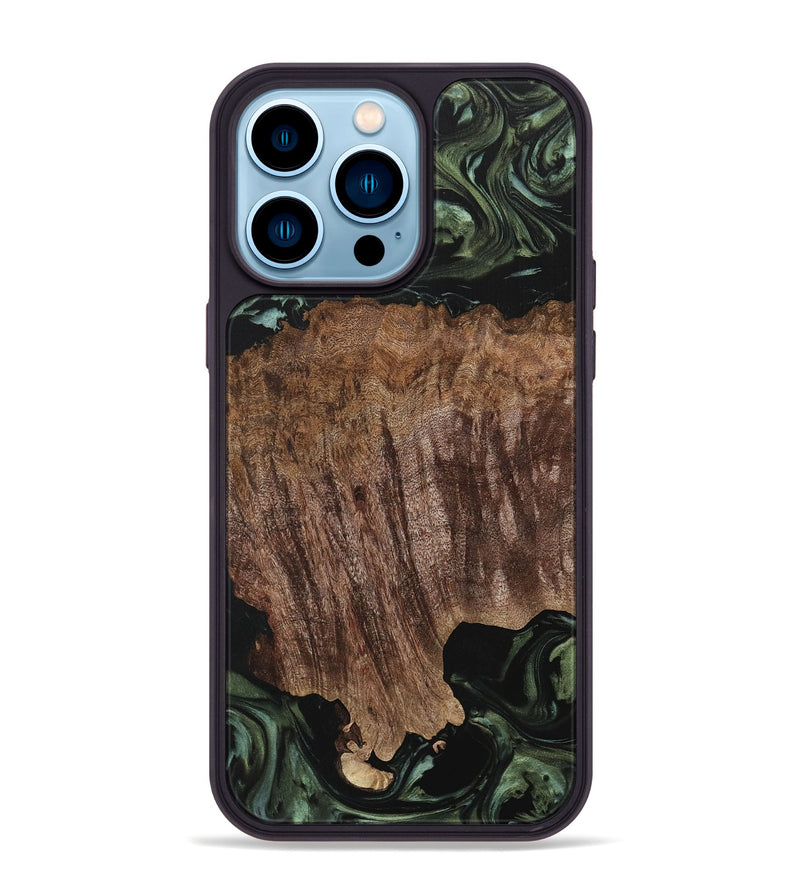 iPhone 14 Pro Max Wood Phone Case - Melba (Green, 730263)